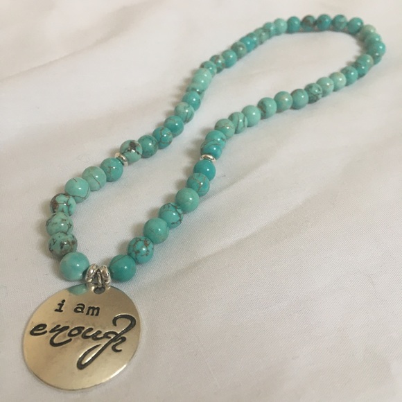 NWT I Am Enough turquoise Affirmation Bracelet - Picture 2 of 4